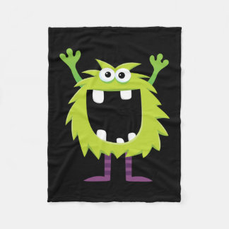Custom Retro Monster Fleece Blanket