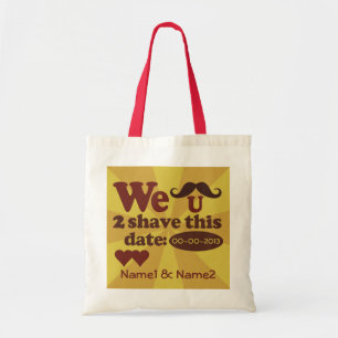 Custom Retro Moustache Save-The-Date bag