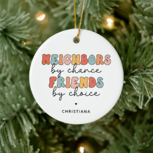 Custom Retro Neighbours by Chance Friends by Choic Ceramic Tree Decoration