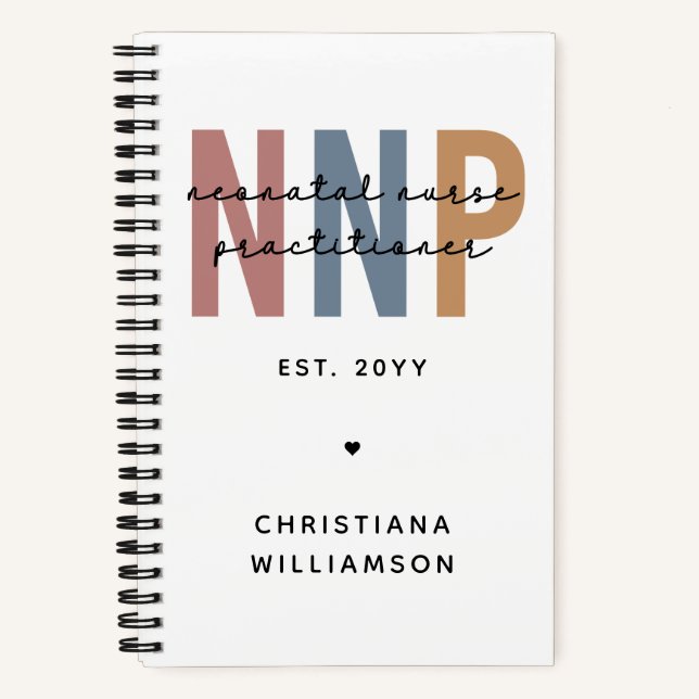Custom Retro NNP Neonatal Nurse Practitioner Notebook (Front)