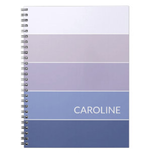 Custom Retro Ombre Gradient Block Stripes Pattern Notebook