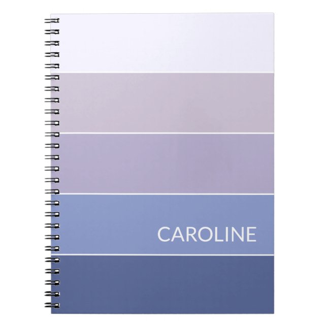 Custom Retro Ombre Gradient Block Stripes Pattern Notebook (Front)