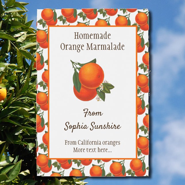 Custom Retro Oranges Pattern Food Labels (Creator Uploaded)