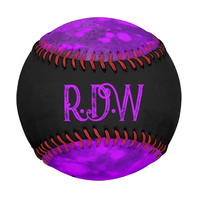 Custom Retro Paint Splatter Effect  Baseball (Front)