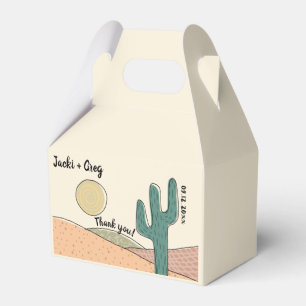 Custom Retro Pastel Desert Cactus Wedding  Favour Box