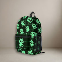 Custom Retro Pixel Alien Backpack