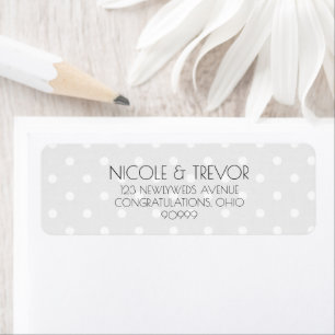 Custom Retro Polkadots Grey Return Address