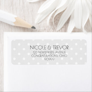 Custom Retro Polkadots Grey Return Address