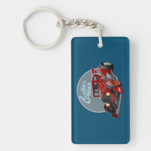 Custom retro race car concept key ring