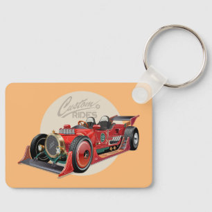 Custom retro race car concept key ring