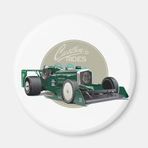 Custom retro race car concept magnet