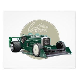 Custom retro race car concept photo print