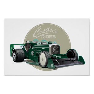 Custom retro race car concept poster