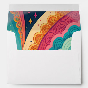Custom Retro Rainbow Swirl Envelope