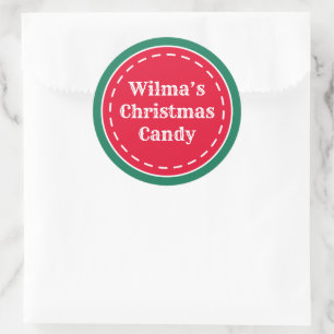 Custom Retro Red Green Christmas Stickers