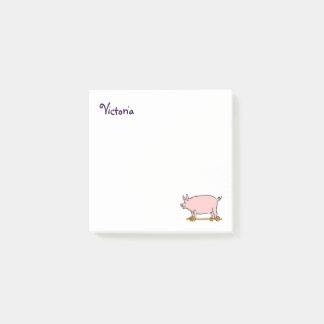 Custom Retro Script Vintage Toy Pig Stickies Post-it Notes