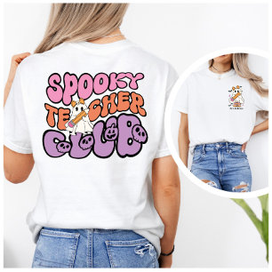 Custom Retro Spooky Teacher Club Double-Sided T-Shirt