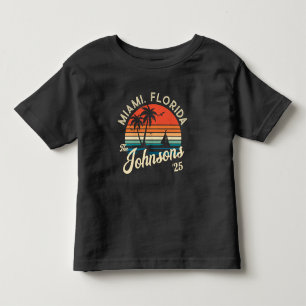 Custom Retro Sunset Family Beach Vacation Matching Toddler T-Shirt