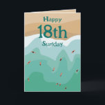 Custom Retro Surfer Ocean 18th Birthday Card<br><div class="desc">👉 Put a smile on a face with this fun retro surfing on the ocean 18th birthday card! The surfers are on the minimalist hand drawn ocean ready to catch waves! - Simply click to personalise this design 🔥 My promises - This design has unique hand drawn elements (drawn my...</div>