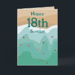 Custom Retro Surfer Ocean 18th Birthday Card<br><div class="desc">👉 Put a smile on a face with this fun retro surfing on the ocean 18th birthday card! The surfers are on the minimalist hand drawn ocean ready to catch waves! - Simply click to personalise this design 🔥 My promises - This design has unique hand drawn elements (drawn my...</div>
