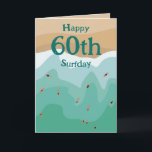 Custom Retro Surfer Ocean 60th Birthday Card<br><div class="desc">👉 Put a smile on a face with this fun retro surfing on the ocean 60th birthday card! The surfers are on the minimalist hand drawn ocean ready to catch waves! - Simply click to personalise this design 🔥 My promises - This design has unique hand drawn elements (drawn my...</div>