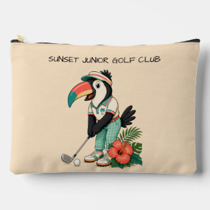 Custom Retro Toucan Junior Golf Club Kids Accessory Pouch