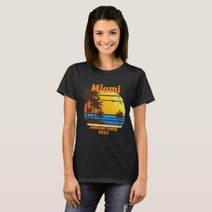 Custom Retro Tropical Family Vacation T-Shirt