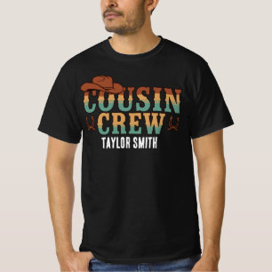 Custom Retro Western Cowboy Cousin Crew Matching T-Shirt