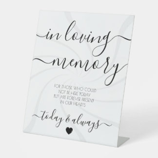 Custom Retro White Swirls Calligraphy Memorial Pedestal Sign