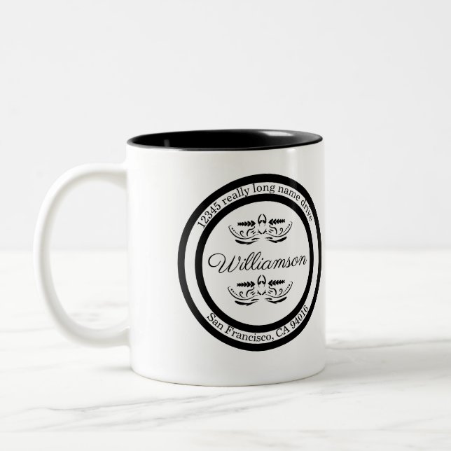 Custom Return Address Coffee Mugs (Left)