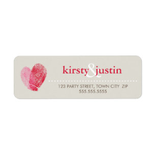 CUSTOM RETURN ADDRESS cute fingerprint heart love