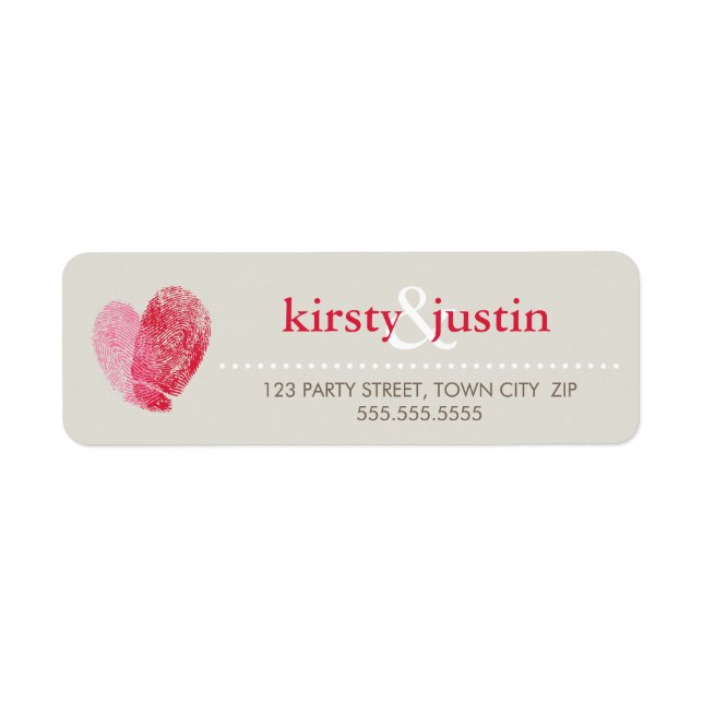 CUSTOM RETURN ADDRESS cute fingerprint heart love (Front)