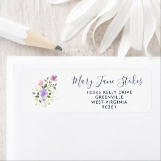 Custom Return Address Envelope | Watercolor Flower