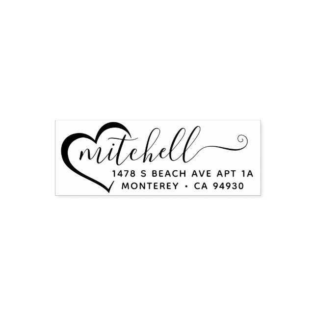 Custom Return Address Family Couple Heart Self-inking Stamp (Design)