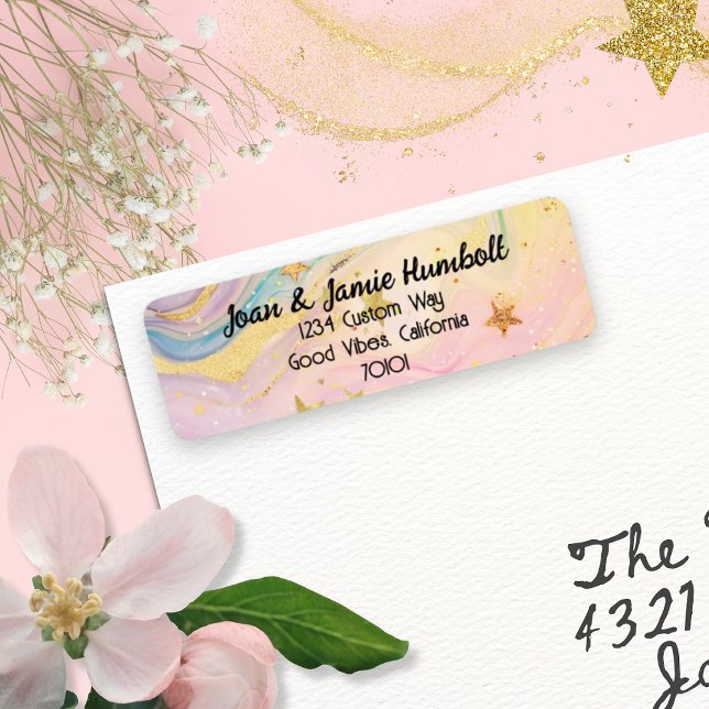Custom Return Address Label Pink Galaxy Swirl  (Customize this label with your own name and address. )