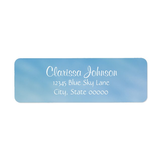 Custom Return Address Label with Soft Blue Sky (Front)