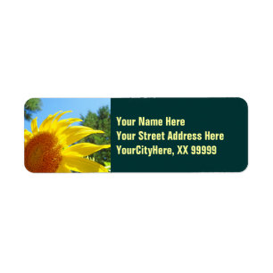 Custom Return Address Labels Sunflowers Summer