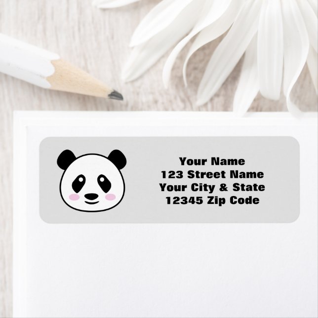Custom return address labels with cute panda bear (Insitu)