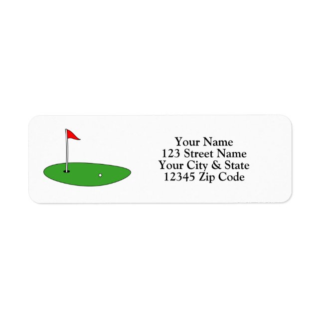 Custom return address labels with golf green logo (Front)