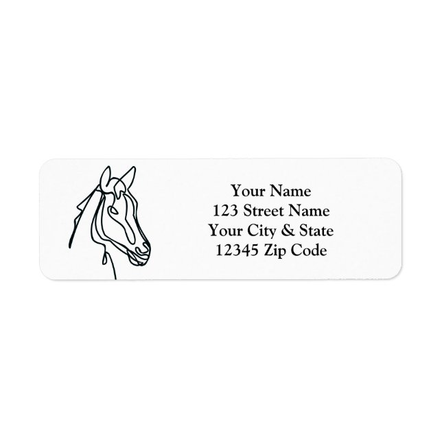 Custom return address labels with horse head logo (Front)
