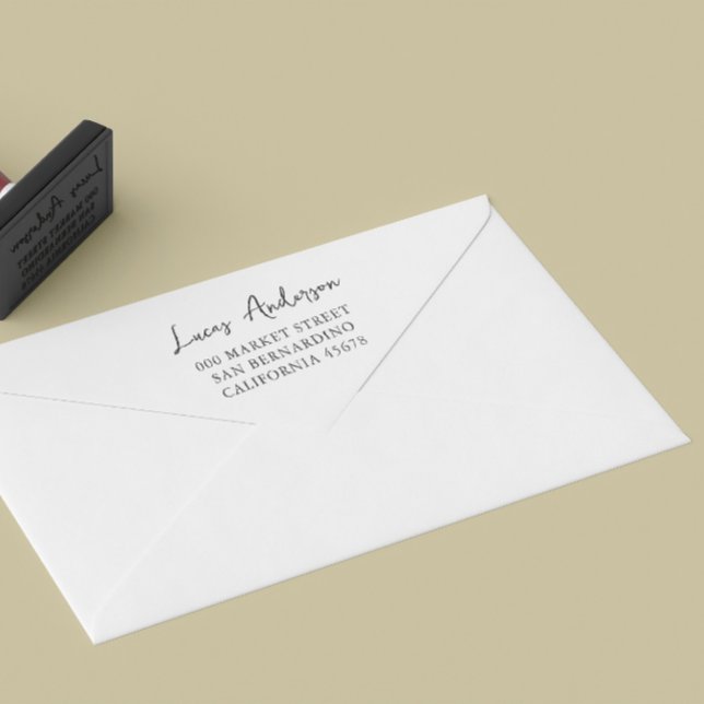 custom Return Address Modern Minimalist Rubber Stamp (Creator Uploaded)