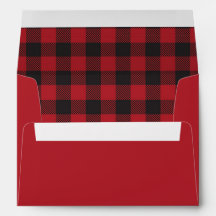Custom Return Address Red and Black Buffalo Plaid