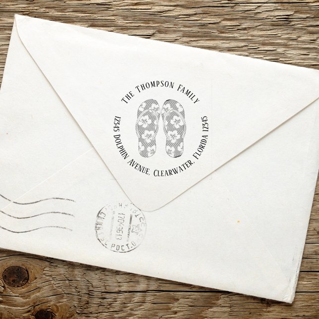 Custom Return Address Simple Beach Self-inking Stamp (Creator Uploaded)