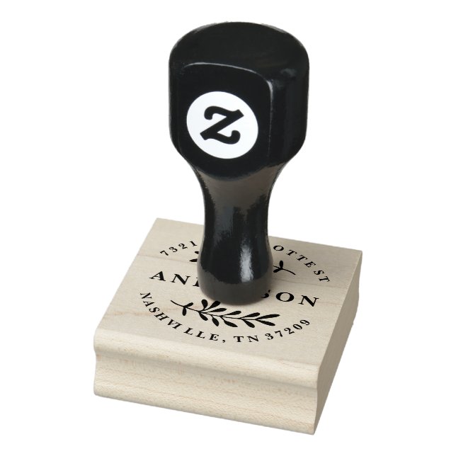Custom return address stamp with leaves (Stamp)