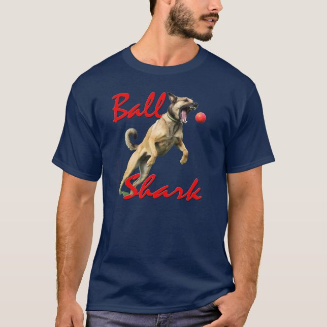 Custom Rev Malinois Ball Shark T-Shirt (Front)