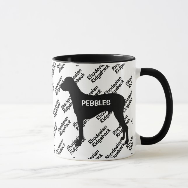 CUSTOM Rhodesian Ridgeback Dog Silhouette Mug (Right)