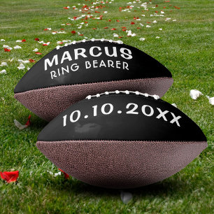 Custom Ring Bearer Name Wedding Date Keepsake American Football