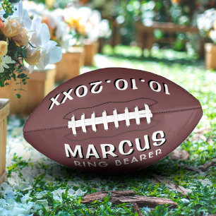 Custom Ring Bearer Name Wedding Date Keepsake American Football