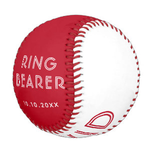 Custom Ring Bearer Name Wedding Date Keepsake Baseball