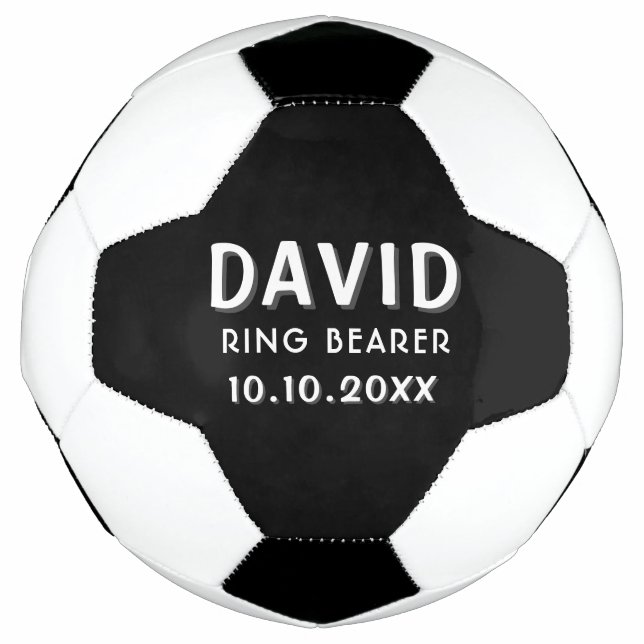 Custom Ring Bearer Name Wedding Date Keepsake Football (Front)